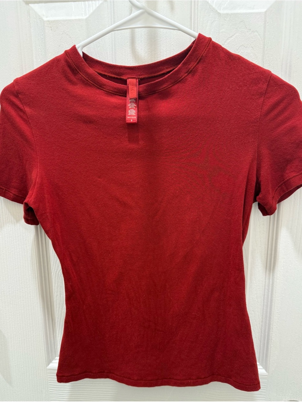 Skims Women’s Red Crewneck Tee - Small